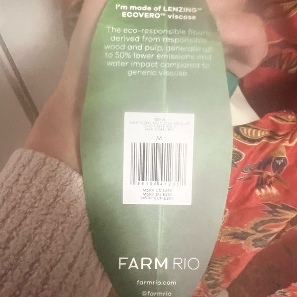 NWT Farm Rio Maxi Dress boho tropical Parrot Print Long Sleeves - Picture 9 of 15